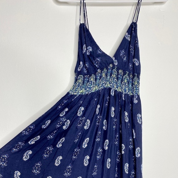 Urban Coco Blue Paisley Maxi Dress with Spaghetti Straps – Size Small - Picture 3 of 8